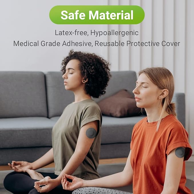 Libre 2 Sensor Covers Waterproof- Adhesive Patches for Freestyle Libre Sensors (40PCS), 2 Hardshell Cover, Sweatproof, Breathable Latex-Free and Hypoallergenic Black