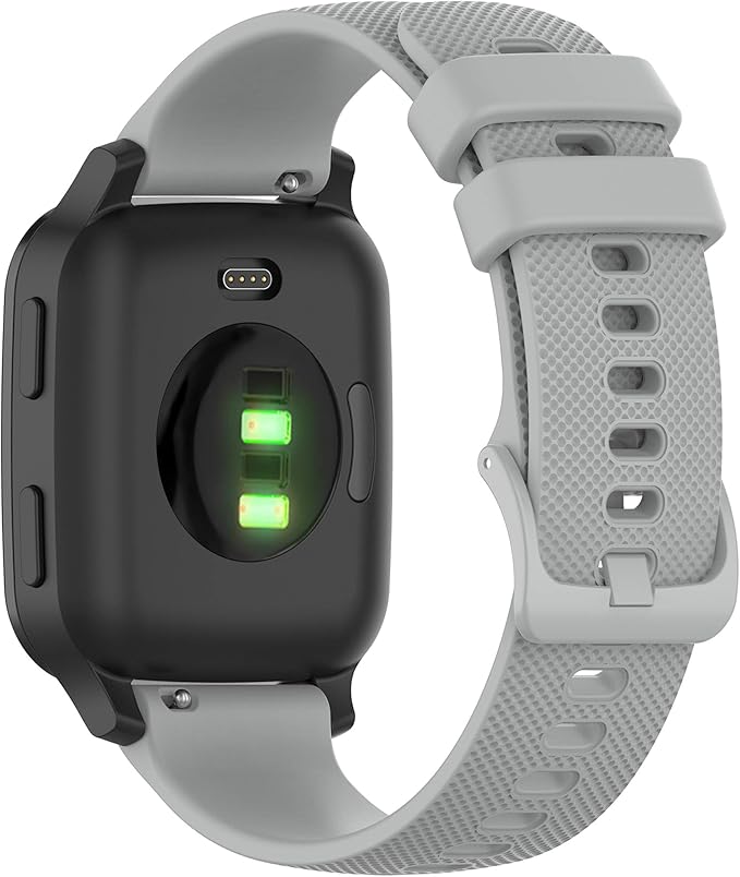 Compatible with Garmin Venu Sq Bands for Women Men, 20mm Quick Release Silicone Replacement Band Wristbands Straps Bracelet Fit for Garmin Vivoactive 3 Music, Forerunner 245 645 (Gray)