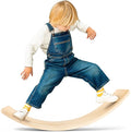 Wooden Wobble Board For Kids Slack Board Open-Ended Waldorf Learning Toy For Indoor Play, Balance Board For Adults | Core Balance Trainer Curvy Rocker Board for Yoga and Exercise Indoor, Montessori Toys