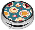 ZhongGuo Afternoon Tea Printed Pill Organizer,Round Travel Pill Organizer Mini Medicine Pill Box for Purse Iron Plating
