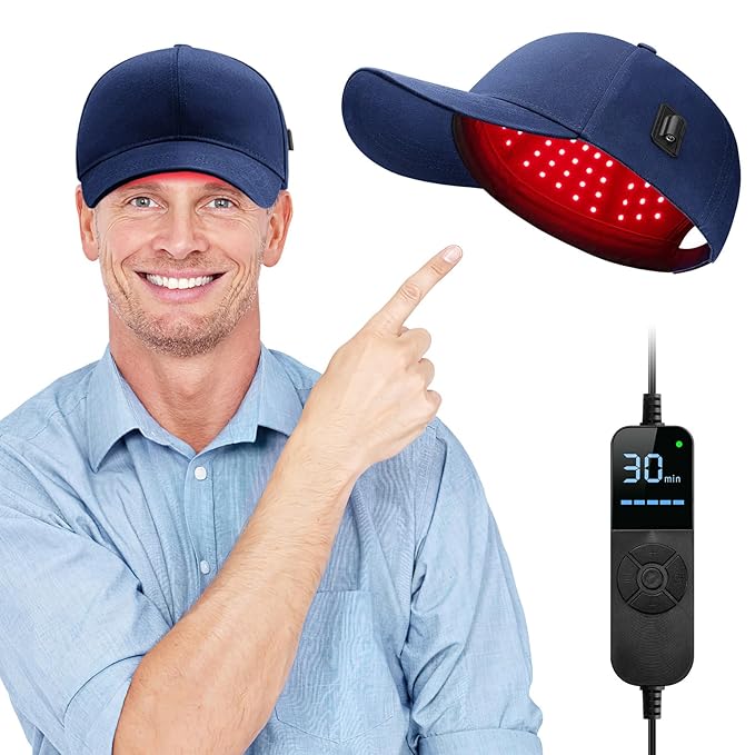 Laser Hair Growth Cap, Red Light Hat For Hair, Blue