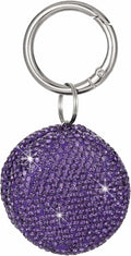 Keychian Pill Holder Round Pill Organizer Key Chain Tiny Pill Case Portable Small Medicine Container for Ring Earplugs Coin (Purple)
