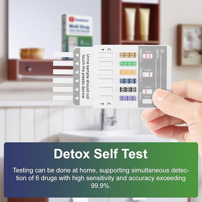 Drug Test Kit 5 Pack, Home Drug Tests, 6 Panel Drug Test Urine, Tests for Marijuana (THC),COC,OPI 2000,AMP,BZO,MET