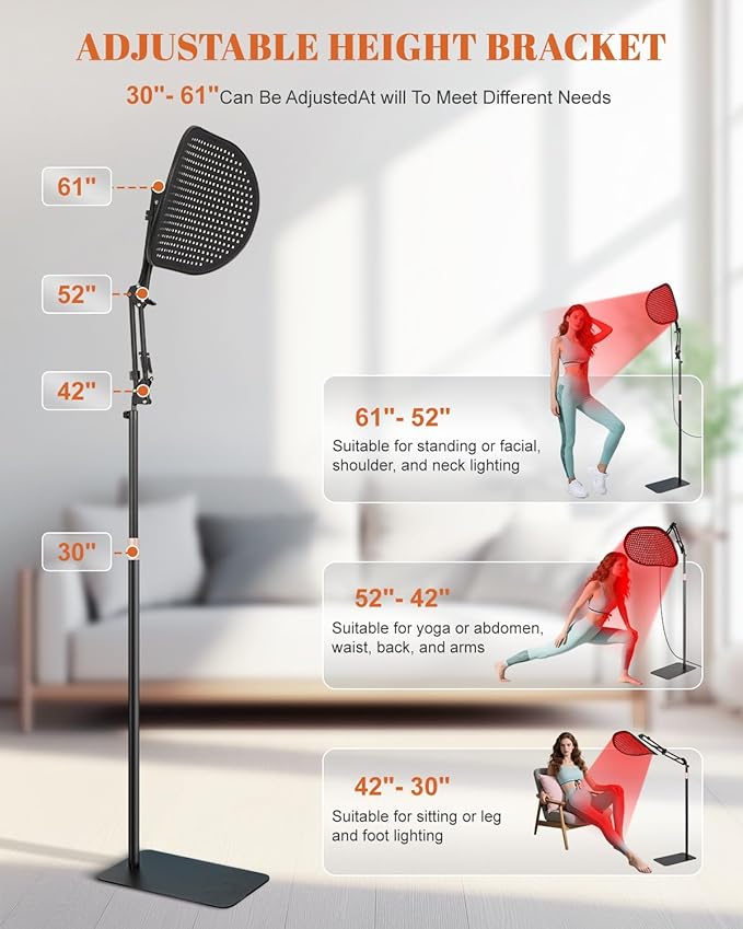 Red Light Therapy for Face Body, 50W 2-in-1 Infrared 432 LEDs Light Therapy with 660nm & 850nm Near Redlight Device Large Panel with Wireless Remote Stand Timer
