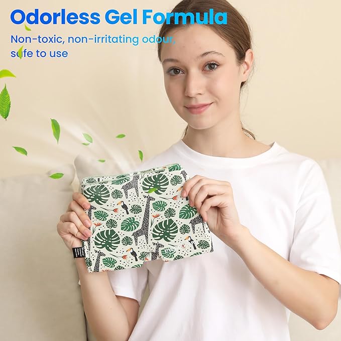 Migraine Relief Cap, Reusable Headache Relief Cap with Hot & Cold Therapy, Soothing Headache Hat, Odorless Gel Ice Head Wrap for Tension, Stress, Sinus & Headache, Rainforest Style, 1Pc