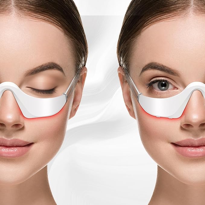 Under Eye Red Light Therapy Device,4-in-1 Red Light Therapy, Heat & Vibration, Rejuvenating Eye Care Device for Puffy Eyes & Fine Lines,USB Rechargeable(Portable)