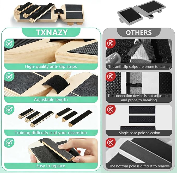 Ankle Balance Board Foot Strengthener with Adjustable Shape Balance Rods for Enhancing Ankle Strength, Posture Correction, and Stability Training