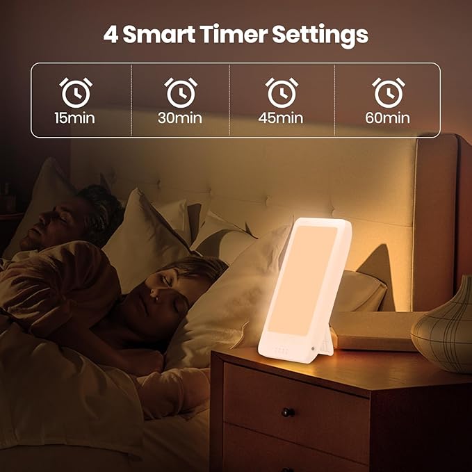 LASTAR 10,000 Lux Sun Lamp, Full Spectrum Sunlight Lamp with 4 Color Temperatures (3000K–6500K), 5 Brightness Levels, 4 Timer Settings, Desk or Wall Mount Light
