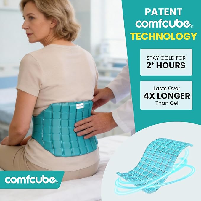 Large Ice Pack for Back Pain Relief, 2 Hours Long Lasting Cold Lower Back Ice Wrap, FSA Eligible, Flexible Cold Pack for Lower Lumbar Pain, Sciatica, Herniated Disc, Surgery Recovery
