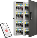 192-Key Smart Key Lock Box Wall Mount – Commercial Key Cabinet with App, Keypad, Bluetooth & WiFi Unlock (Sold Separately), Access Log Tracking, Key Management System for School, Office