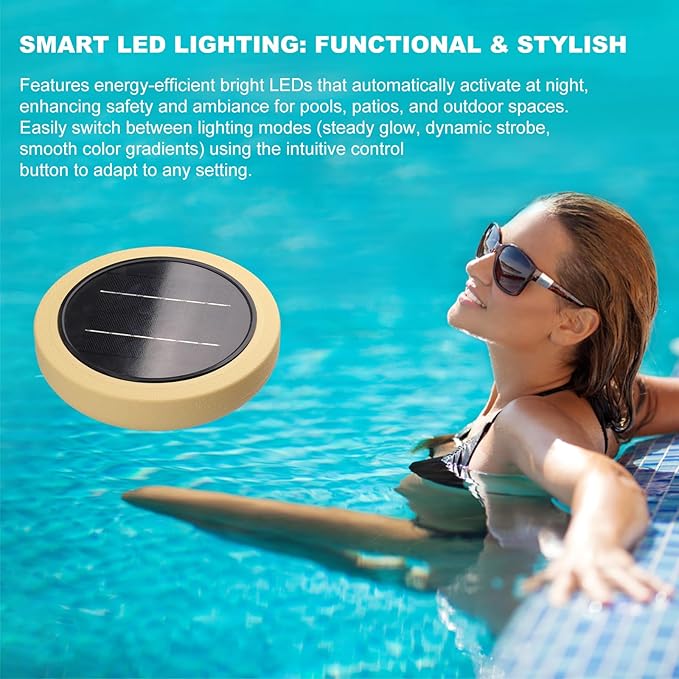 Solar Pool Ionizer for Above Ground, Floating Copper Pool Cleaner Purifier Cuts Chlorine by 85% Works for Pools Up to 40,000 Gal, Swimming Pools Water Cleaner for in-ground Pools and spas (Yellow)