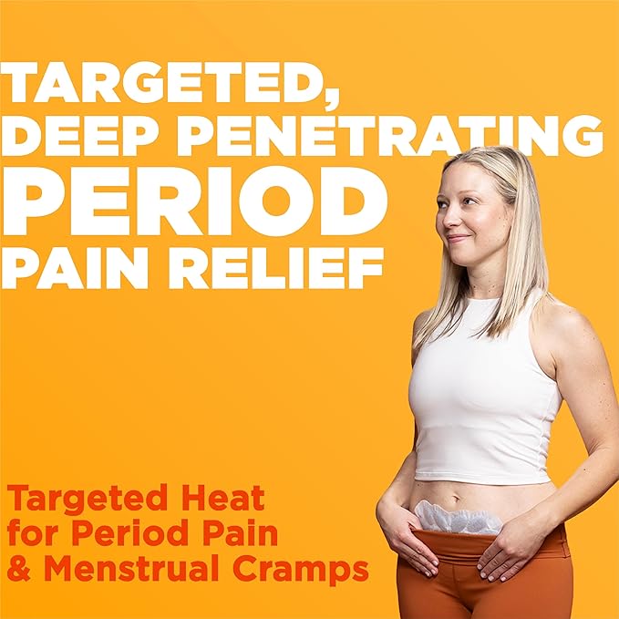 ThermaCare Menstrual Heating Pads - Portable, Adhesive HeatWraps for Period Cramps & Backache Relief - Discreet, Cord-Free Heat Therapy - Up to 8 Hours of Relief (6-Count)