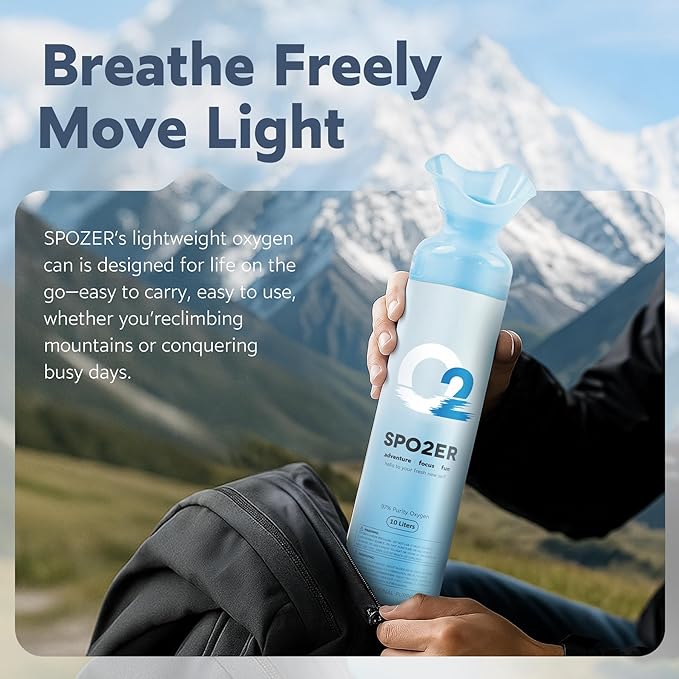 Portable 10 Liter Oxygen Canisters, 97% Pure O2, Oxygen Tank for Altitude, Athletes, Exercise Recovery & Breathing Support (3 Pack)
