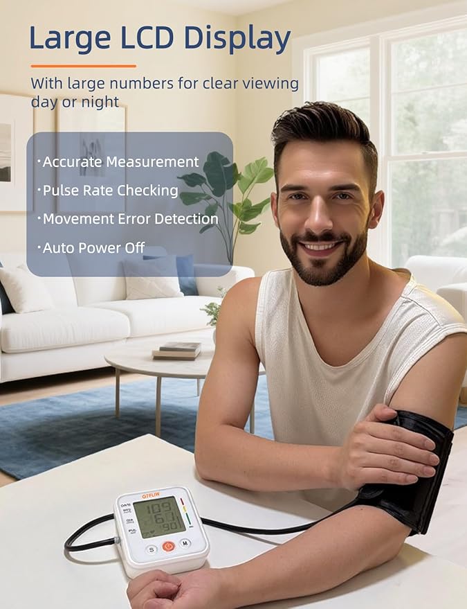 Blood Pressure Monitor for Home Use, Rechargeable Bp Cuff Upper Arm with 8.7"-12.7", 2x120 Memory Voice Broadcast Blood Pressure Machine, Home Arrhythmia Hypertension Detector, Ideal Gift