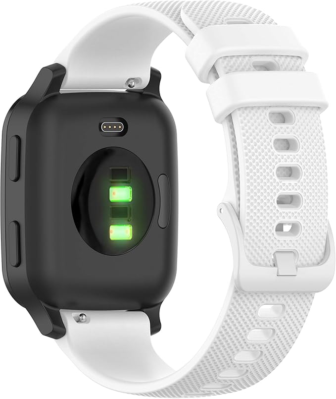Compatible with Garmin Venu Sq Bands for Women Men, 20mm Quick Release Silicone Replacement Band Wristbands Straps Bracelet Fit for Garmin Vivoactive 3 Music, Forerunner 245 645 (White)
