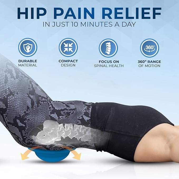 Lumia Wellness Sac Bowl - Lower Back and Hip Pain Relief, Clock Exercises, Pelvic Floor Exercises, Core Trainer Equipment for Strength & Stability, Non-Slip & Non-Marking Rubber (Blue)