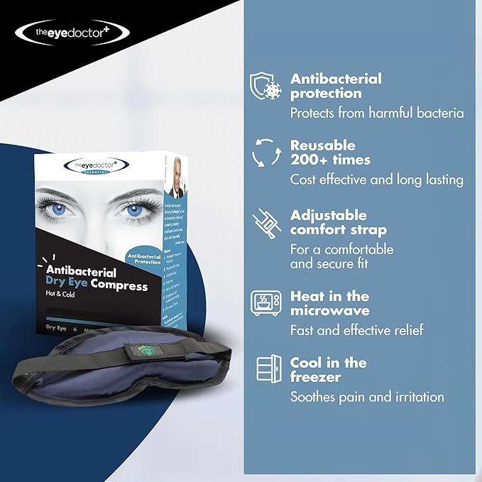 The Eye Doctor Essential – Hot Eye Compress Heat Bag for Dry Eye, Blepharitis and MGD - Safe to Heat in a Microwave – Hot and Cold Eye Compress