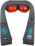 ALLJOY Cordless Shiatsu Neck Massager with Heat – Rechargeable Massager for Neck and Shoulder Pain with 8 Deep Kneading Nodes, Back Massager for Home Office Outdoor - Gifts for Mom Dad Men Women