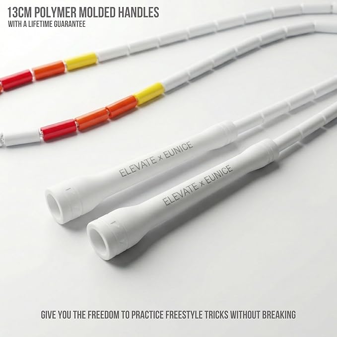 Elevate Rope Professional Beaded Jump Rope - 3m Adjustable, Quality Beads & Poly Cord - For Freestyle, Cardio & Tricks - All Levels & Indoor/Outdoor Use