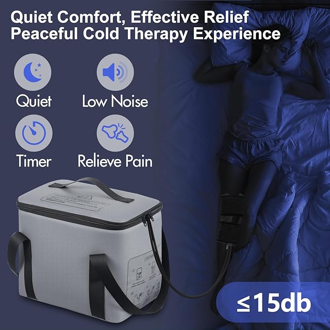 2026 Upgraded Ice Machine for Knee After Surgery, Portable Cold Therapy Machine with Timer, Silent Pump, Pain Relief System, Comfort Pad for Knees Waist Elbows Hip and Ankle, Dad Gifts & Mom Gifts