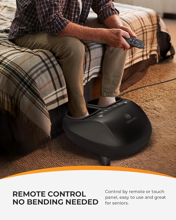 CooCoCo 2026 Upgraded Luxury Foot Massager, Fsa Eligible Items, Heated Foot Massage Machine for Neuropathy & Plantar Fasciitis, Advanced Kneading Compression Shiatsu, Hsa Approved Feet Massager