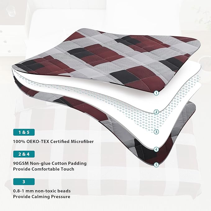 L'AGRATY Weighted Blanket - 48"x72" 20lbs Cooling Breathable Heavy Blanket Microfiber Material with Glass Beads for Adult All-Season Summer Fall Winter Soft Thick Comfort