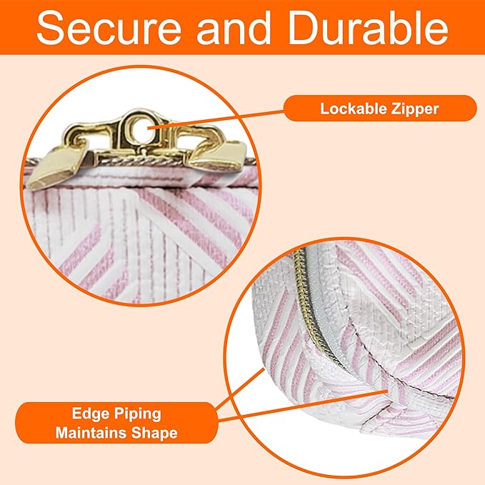 Medium Travel Pill Bottle Organizer, Slim Medicine Bag, Carrier for Medications and Medical Supplies - Jacquard Pink