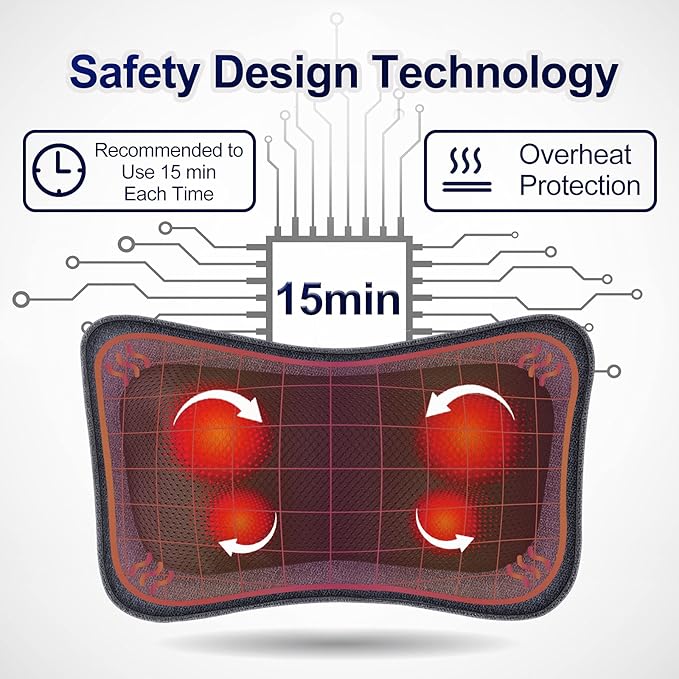 Mo Cuishle Electric Shiatsu Back Massager with Heat - Powerful 3D Kneading for Neck, Shoulder, Lower Back Pain Relief - Ergonomic Design for Home, Office, & Car - Gifts for Women, Men, Mom & Dad