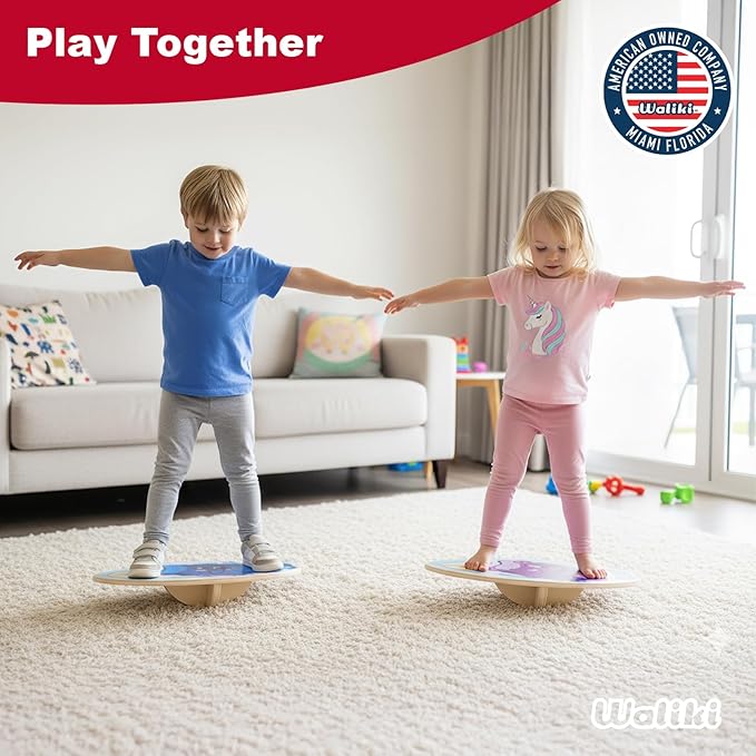 WALIKI Wood Balance Board | Ages 3-8 | Toddlers and Kids |