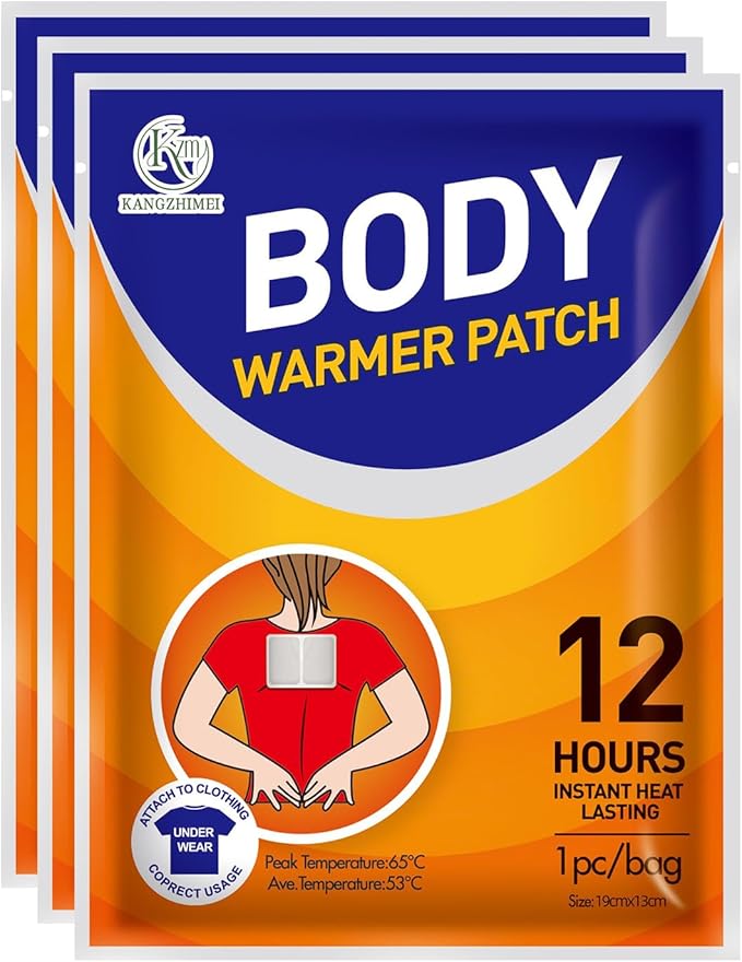 Body Warmers Back Heat Patches - Large Size Adhesive Heating Patches Disposable Heat Therapy Patch for Back and Shoulder, Air Activated Patch -Up to 12 Hours of Heat