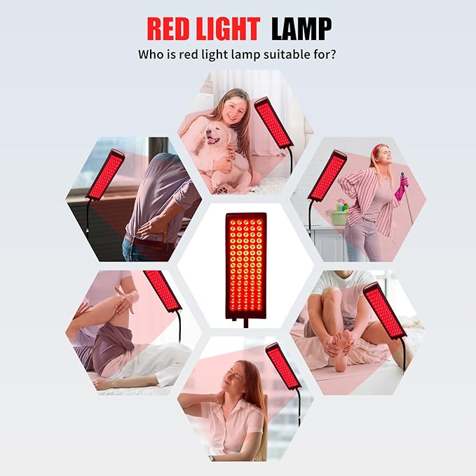 Red Light Therapy for Body and Face, cabpay Red Infrared Light Therapy Lamp with Stand Led 660nm Red Light-Therapy& 850nm Infrared Light Device for Face Knee Body, Skin Care at Home
