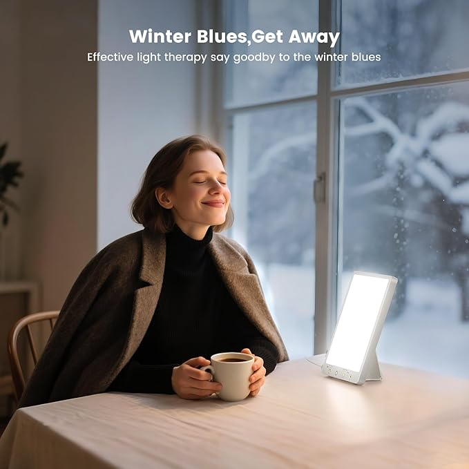Light Therapy Lamp - 10000 Lux 3 Color Temperature & Wall Mount Therapy Light, Touch Control Daylight Lamps with Memory Function for Home/Office Use As Lift Mood.