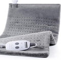 Heating Pad for Back Pain Relief,Massaging Weighted Heating Pads for Neck, Shoulder,Cramp,Portable Heated Pad with 3 Heat Settings & 6 Massage,18 Relaxing Combinations,Auto Off,12"*24",Light Grey