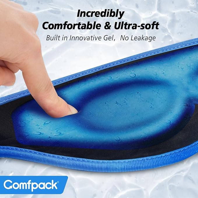 3D Gel Cooling Eye Mask for Women Men, Hot & Cold Therapy for Migraine, Sinus & Puffy Eyes, Complete Blackout Extra-Large Adjustable Strap for Relaxation, Travel, Screen Fatigue, Great Gift