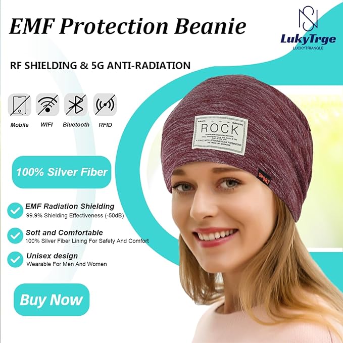EMF Protection Beanies Cap, Unisex Faraday Hat, Microwave Radiation Blocking Stretch Cap (Color : C, Size : One Size)