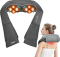 Joyset Shiatsu Neck and Back Massager with Heat,Electric Shoulder Massager for Pain Relief Deep Tissue,3D Kneading Massage with Cloth Cover Easy to Clean Best Gift for Men Women Parents (Gray)