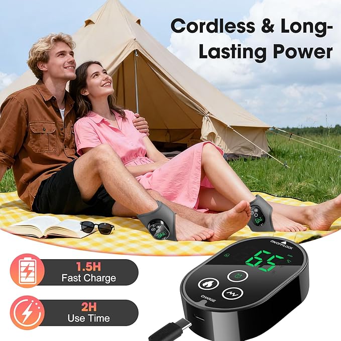 Cordless Ankle Massager for Pain Relief, Ankle Relief Heating Pad, Heated Ankle Massager, Foot Heating Pad, Heated Foot Massager, 4 Heat & 3 Massage Modes, Single One, Grey