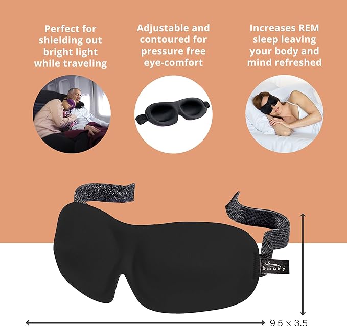 Bucky 40 Blinks No Pressure Beauty & Travel Eye Masks, Red