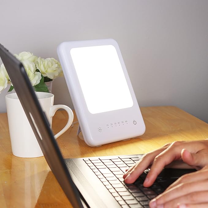 TheraLite Glow Bright Light Therapy Lamp - 10,000 LUX LED Lamp - Sun Lamp Mood Light to Fight Low Energy and Sunlight Deprivation, White Light Box Therapy