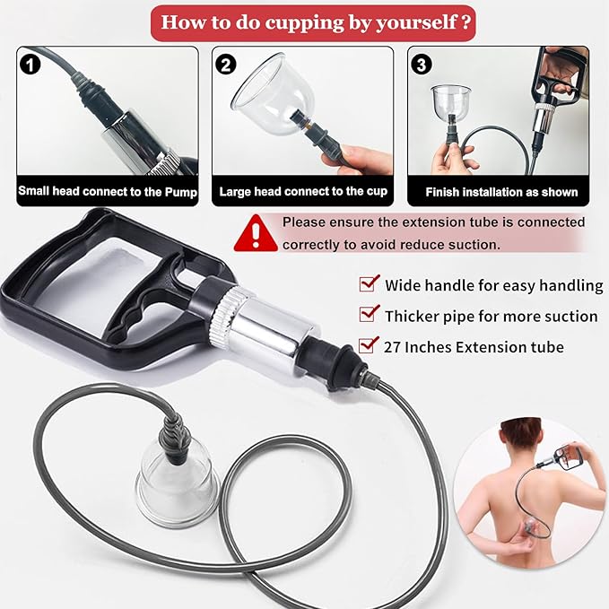 Cupping Therapy Set,12 Therapy Cups Cupping Set with Pump, Professional Chinese Cupping Therapy Sets Hijama Cupping Massage Kit