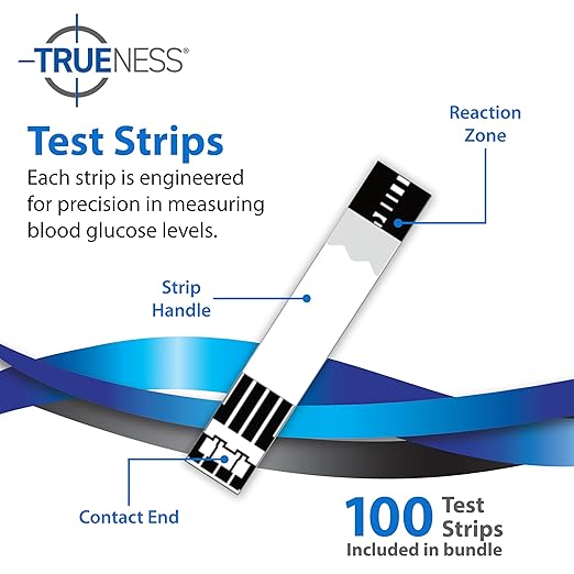TRUENESS Blood Glucose Meter Bundle - Blood Glucose Monitor, Case, 100 Test Strips, 100 Lancets, Lancing Device, Control Solution - Fast, Easy Testing Supplies for Home Use