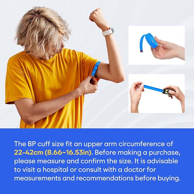 Blood Pressure Monitor for Home Use: Easy@Home Upper Arm Large Cuff BP Machine - Automatic Tensiometer with 3-Color Backlit Hypertension Display and 2 Users, Supports Free MyHeartPal App Scan, EBP-095