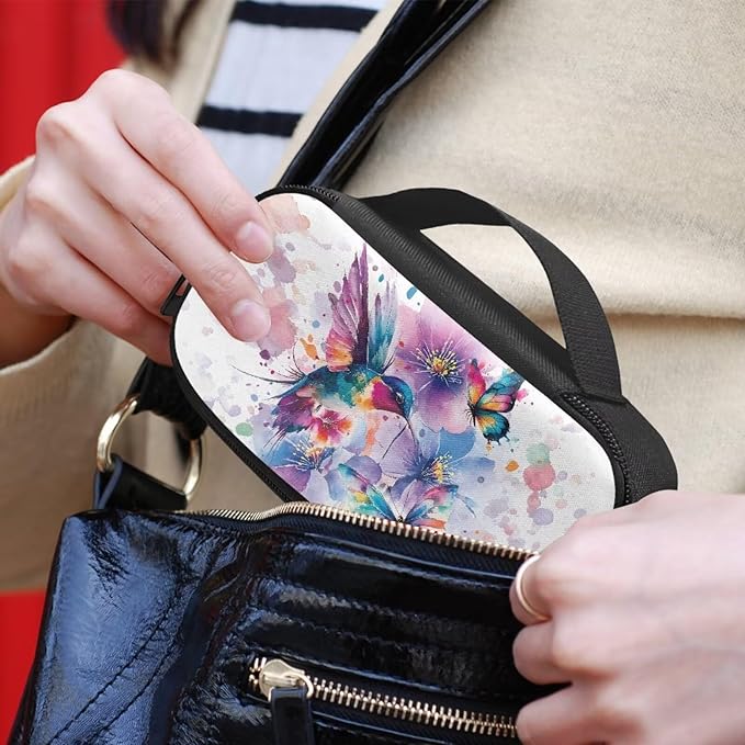 Hummingbird Butterfly Insulin Cooler Travel Case Diabetic Medicine Carrying Bag Large Storage Insulated Organizer Medication Cooler Bag for Insulin Pens and Diabetes