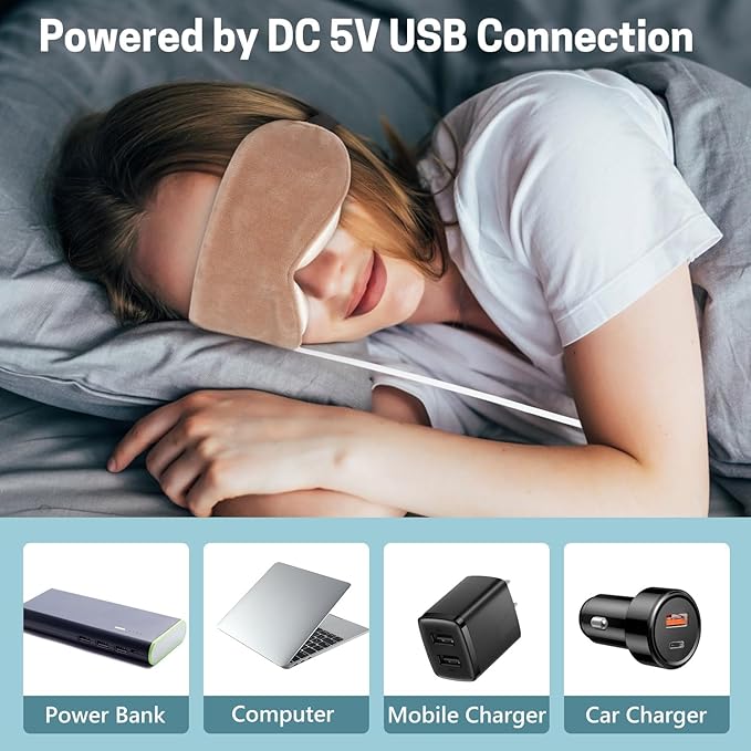 Aurya Heated Eye Mask for Dry Eyes, Warm Eye Compress Mask with Temp & Timer Setting, Eye Heating Pad for Blepharitis, MGD, Migraine, Stye, Chalazion Alleviation, Medium (8.85×3.35 in)