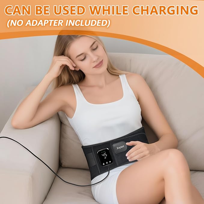 Joyset Cordless Heating Pad for Back Pain Relief,47-60" Lower Back Massager with 5 Heat 5 Vibration,Portable Wearable Heating Pad for Cramps,Birthday Gifts for Women Men Mom Dad(Black)