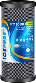 ICEPURE 10"X4.5",1 Microns Whole House Sediment Activated Carbon Water Filter Compatible with Dupont WFHDC8001,EP Series,EPM Series,CB-BB-10, GE FXHTC, GXWH40L, GXWH35F, GNWH38S, CTO10BB,1PACK