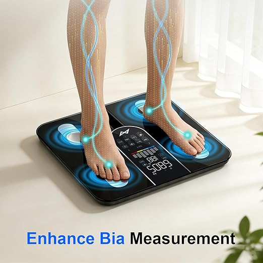 AXV Scale for Body Weight, 4-Electrode Smart Digital Bathroom Scale with BMI Body Fat Muscle Mass, Body Composition Scale, 7-in-1 Large VA Display, 22 Body Composition