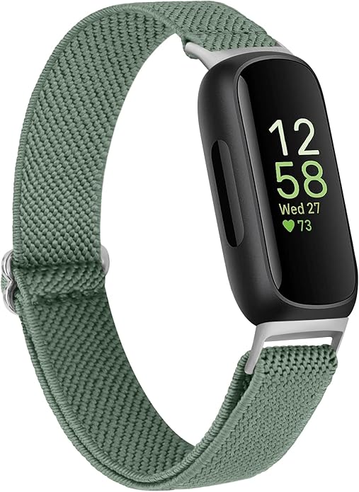 Vancle Elastic Bands for Fitbit Inspire 3 Bands Women, Breathable Adjustable Replacement Stretchy Nylon Loop Wristband Sport Straps Compatible with Fitbit Inspire 3 Fitness Tracker