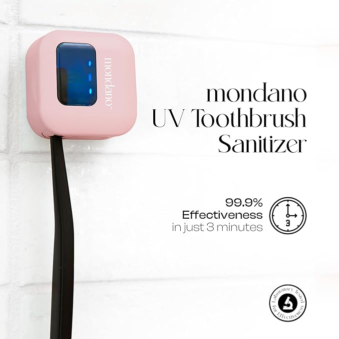 Mondano UV-C Toothbrush Sanitizer and Holder, Toothbrush Case - Manual/Electric Toothbrush Cover for Any Toothbrush Head - Rechargeable Toothbrush Travel Case, Tooth Brush Cover Cap for Home
