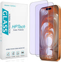 HPTech 2 Pack Anti Blue Light Screen Protector for iPhone 17 Pro Max 6.9 Inch Eye Protection Tempered Glass Film, Easy to Install, Bubble Free